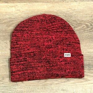 Pink by Victoria Secrets Beanie Colors Hot Pink and Black (One size fit all)